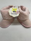 STEPPING STONES FIRST STEPS Pink Faux Fur Bow BOOTS BABY TODDLER SIZE 2 NEW