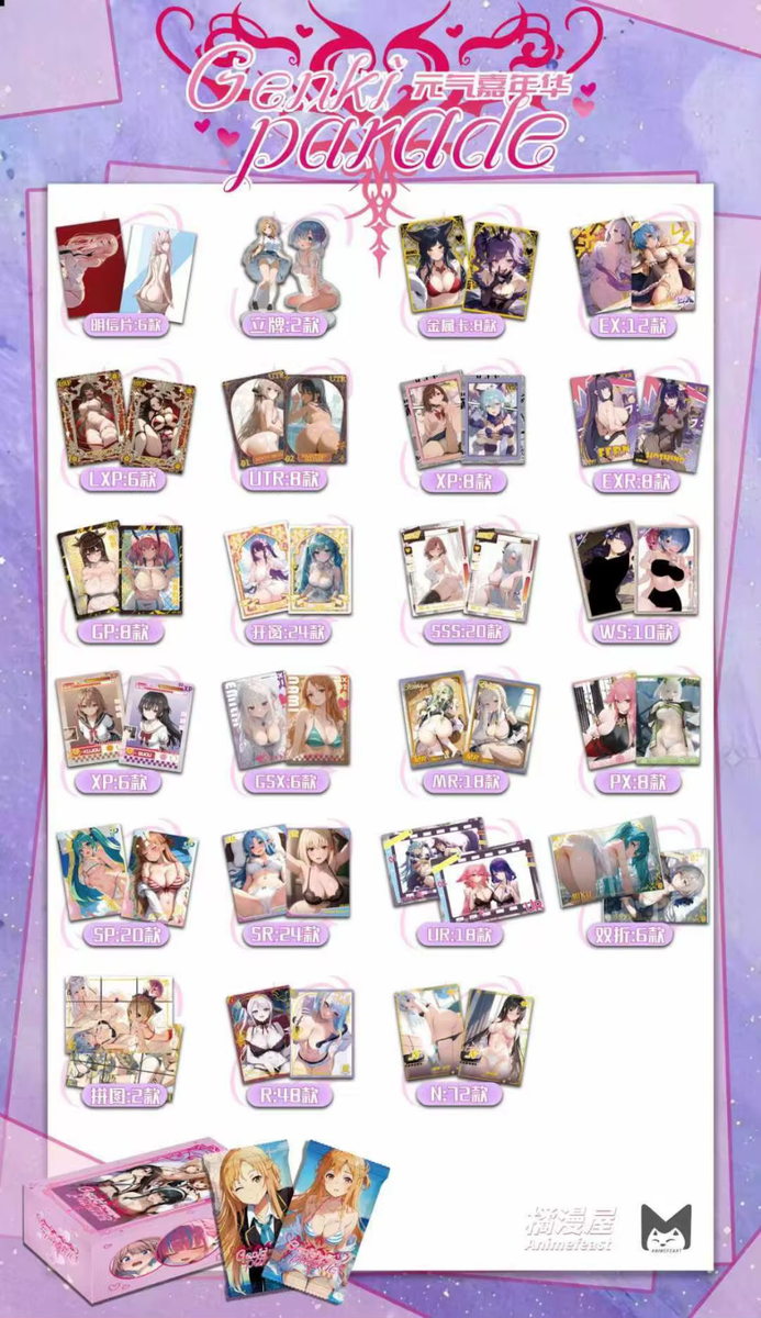 Genki Parade Goddess Spicy Waifu Trading Cards 19 Pack Booster Box