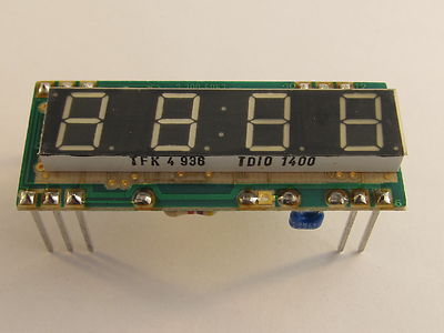 2 Stück/pcs TDIO1400 TFK LED Display, 4 Digit, 7,7mm, für Uhren,Clock TELEFUNKEN