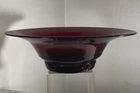 VINTAGE BLENKO GLASS BOWL #445 PRE DESIGNER RUBY RED W/PRUNTS 14"