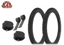 Alta BMX BICYCLE 20" x 2.125" Black MOTOROSS GRIP TIRES HEAVYDUTY TUBES 6PC SET.