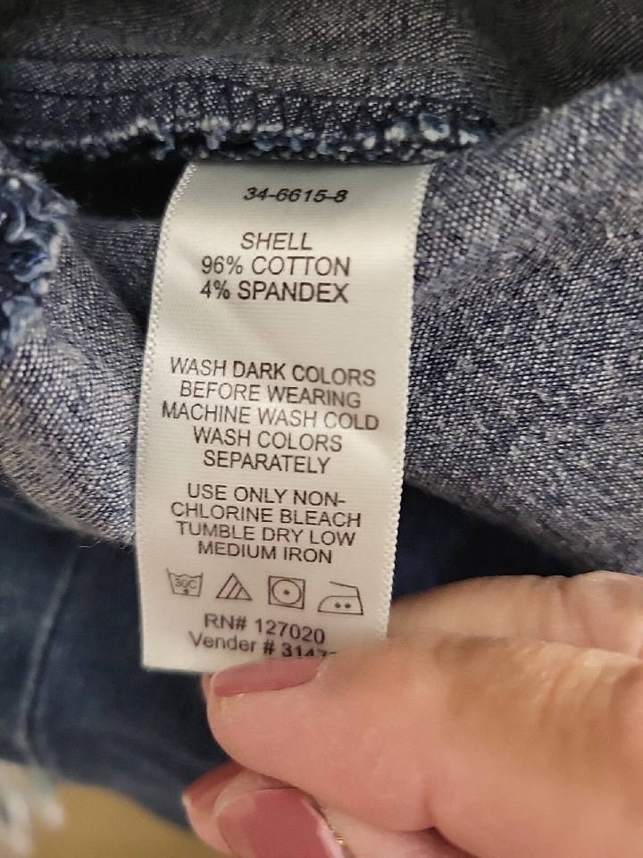 Pantalones Cortos Chadwick Mujer Azul 12 Denim Elastizados Bermudas Peddle-Pushers Informales Foto 3 de 4