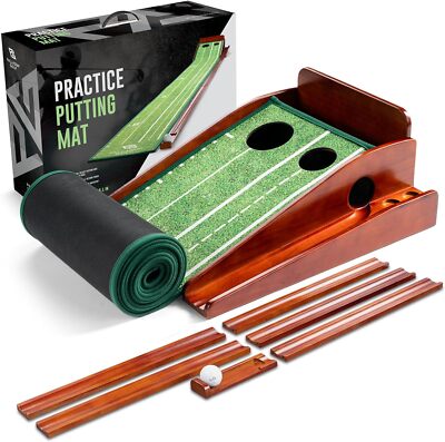 Palladium Golf Indoor Putting Mat with Ball Return, 10FT