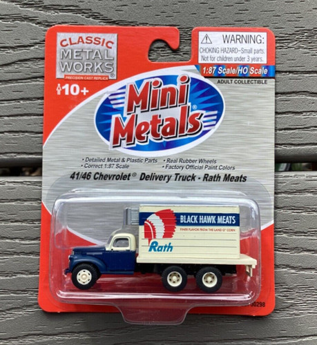 CLASSIC METAL WORKS 1/87 HO 41/46 CHEVROLET DELIVERY TRUCK RATH MEATS #30298 F/S | Zustand: New
