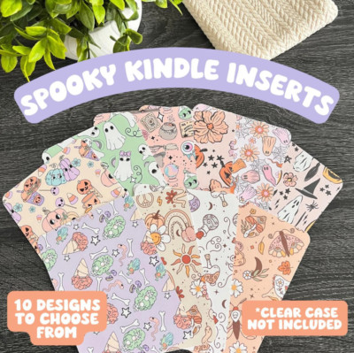 Spooky E-Reader Cardstock Insert Accessory for Clear Case Covers