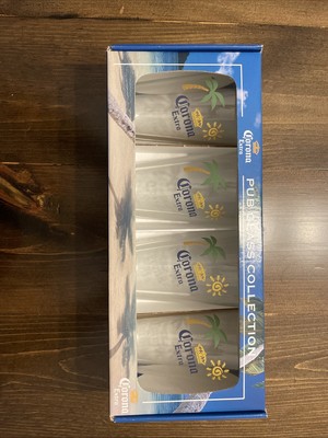 Corona Extra 4 16oz Pug Glasses