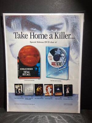 Vintage Original Print Ad  2001  Special DVDs Total Recall  Basic Instinct Doors