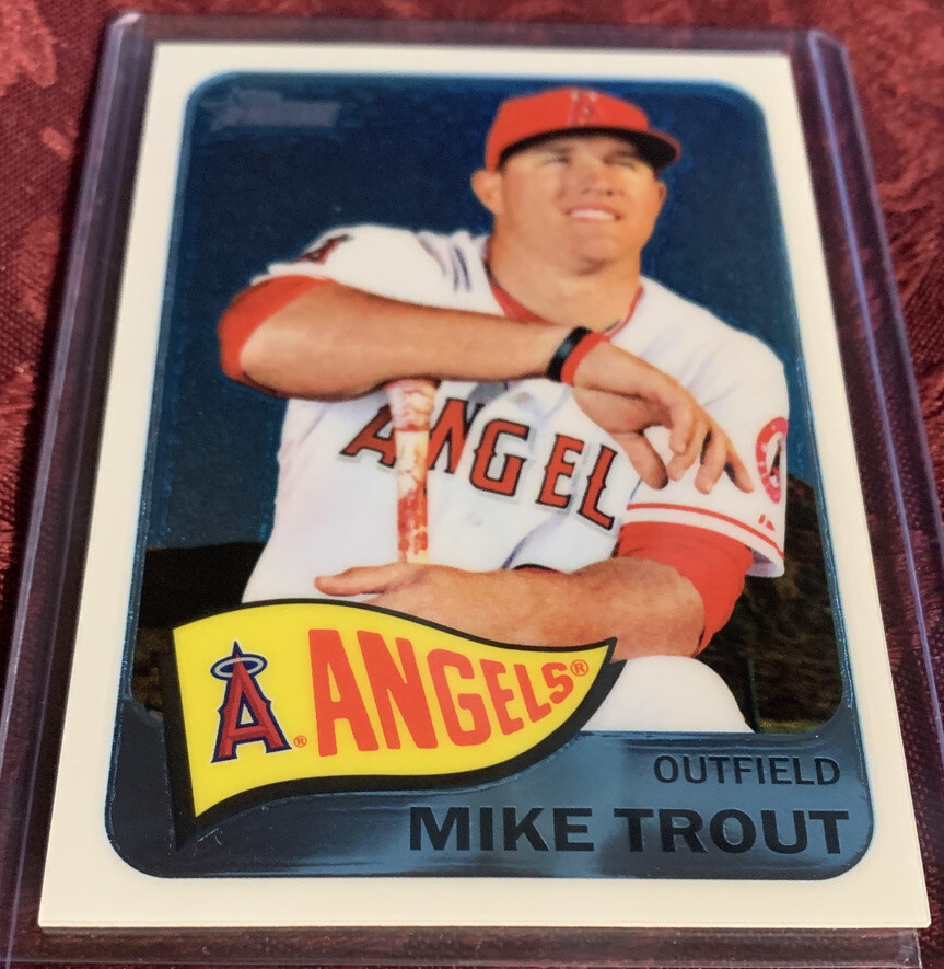 Mike Trout 2014 Topps Heritage CHROME #d / 999 Portrait Card # 250, L.A. Angels