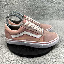 Vans Women  s Old Skool Shoes W6.5/M5 Pink Suede Canvas Low Top 500714