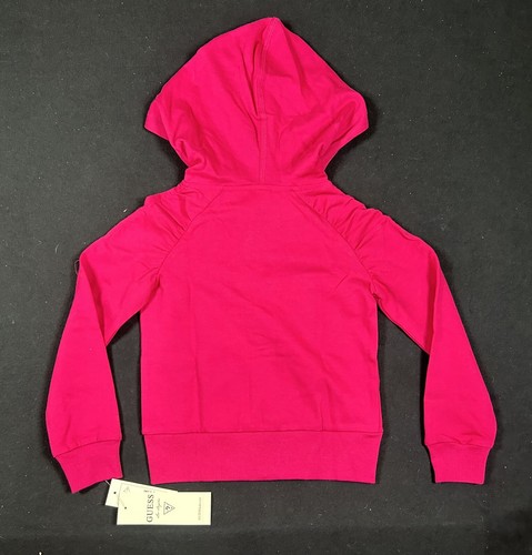 Guess Girls Pink Hoodie LOVE Glitter Heart Long Sleeve M 5/6 Valentines - Picture 2 of 6