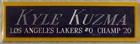KYLE KUZMA LAKERS NAMEPLATE FOR AUTOGRAPHED Signed Basketball-JERSEY-PHOTO-FLOOR