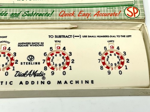 Sterling Dial-A-Matic Adding Machine MIB Calculator In Original Box with wand - Picture 8 of 8