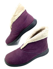 Hotter Purple Slippers Women's Size 9 Fur Lined Pull-On A00698