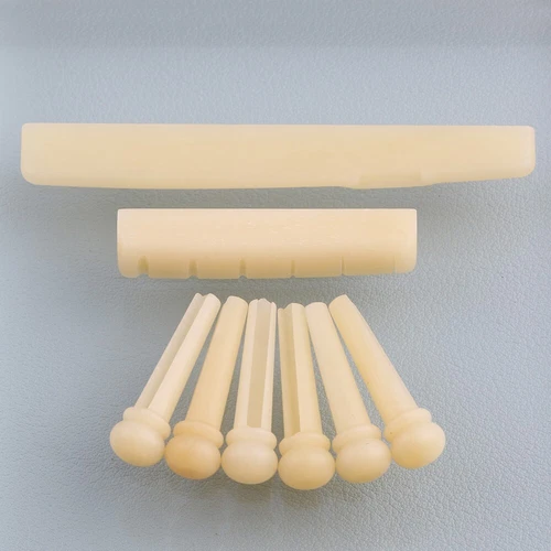 Unbleached Acoustic Guitar Bone Saddle Nut Bridge Pins Set for YAMAHA FG Guitar