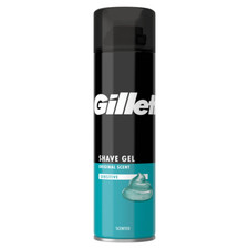 Gillette Classic 200 ml Sensitive Skin Shaving Gel 29.70 per litre