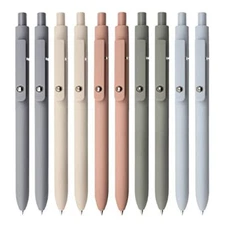 UIXJODO Gel Pens, 10Pcs 0.5mm Black Ink Pens Fine Point Smooth 10 Pcs Morandi