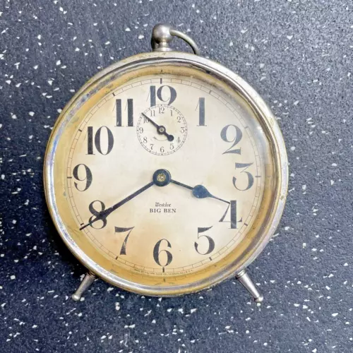 1910s 1920s Antique Westclox Big Ben Peg Leg Wind Up Alarm Clock Works
