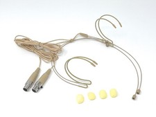 2 x Double Earhook Headset Mic with 4 pin XLR Connector for SHURE Wireless NEW