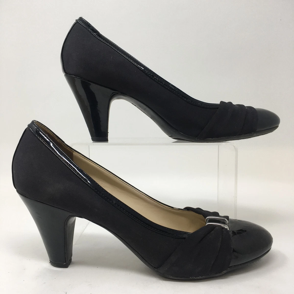 Naturalizer Heels Womens 8.5 M Berta Pump Slip On Black Fabric