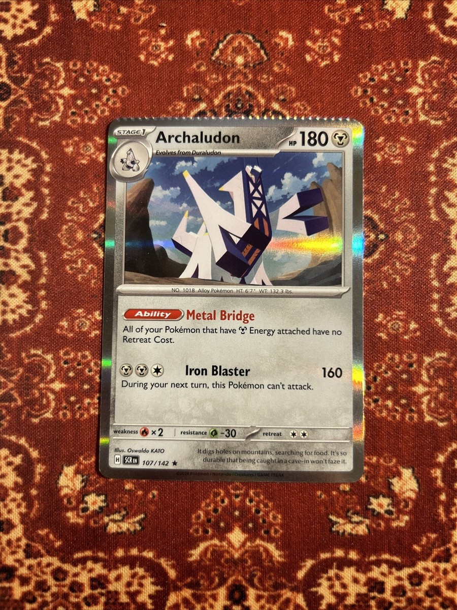 New Crimp Error Archaludon Holo 107/142 Stellar Crown Rare New Crimp Error Archaludon Holo 107/142 Stellar Crown Rare