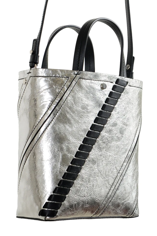 Proenza Schouler女式银色纹理皮革托特包手提包单肩包 — 第 3/4 张图片
