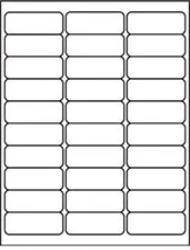 White Address Sticker Labels – 2.625" x 1" – Laser/Inkjet Compatible – (30 pe...