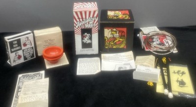 SS Adam s Magic Trick Prank Toy Lot  Magic Box Rings Wands Rice Bowls Egg Bag