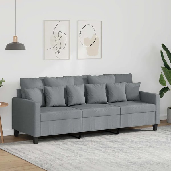 3-Sitzer Sofa Hellgrau Stoff 180 Cm Couch Schlafsofa-image