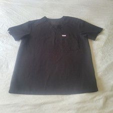 FIGS Black Men  s M Leon Three-Pocket Scrub Top Medical Dental Nurse