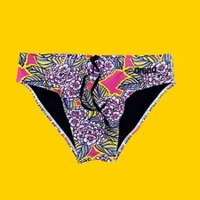 Arena men  pink hydrange bouquet Swim Brief bikini swimwear size 36