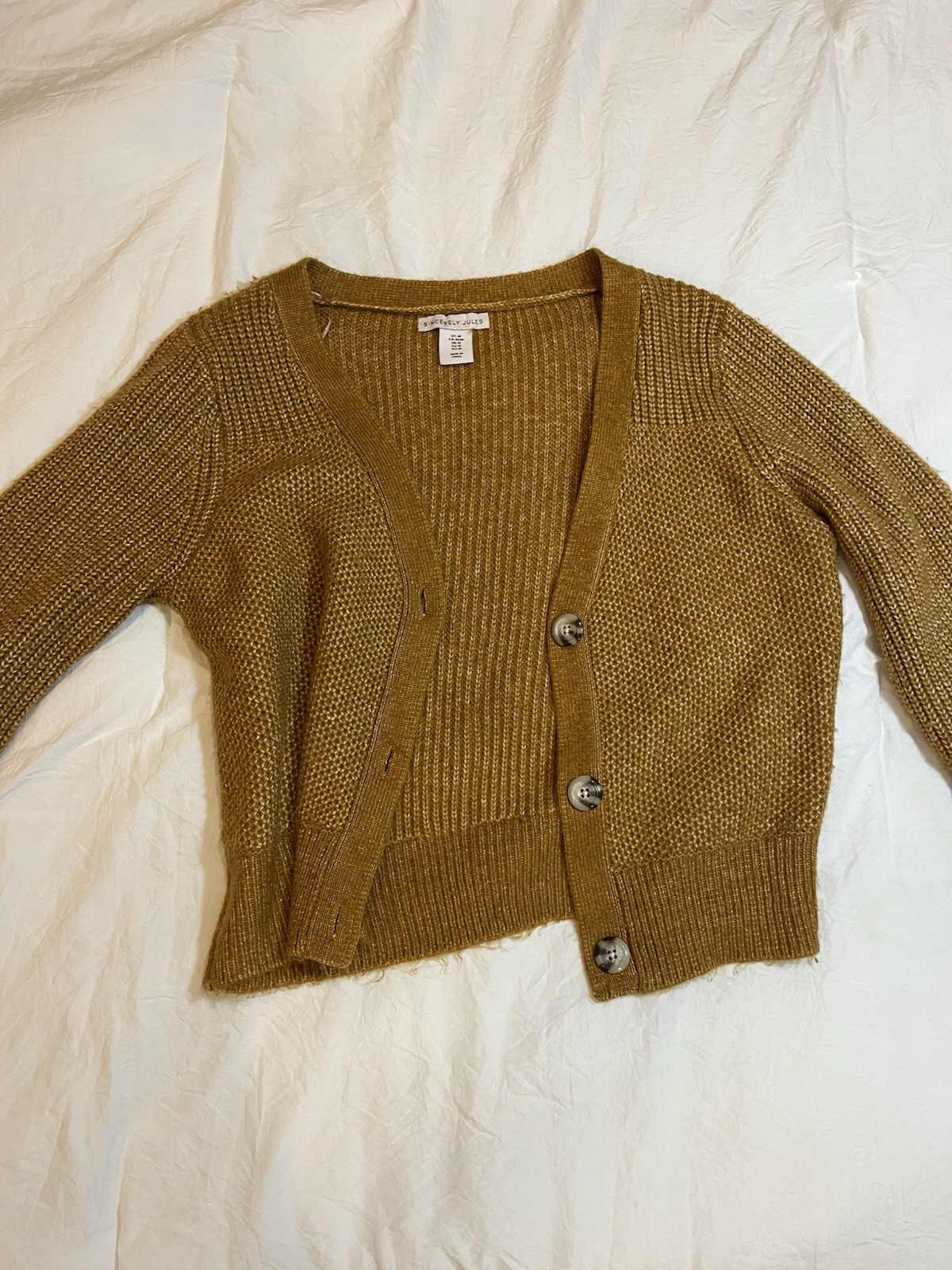 Sincerely Jules Women’s Long Sleeve Brown Cardigan Sweater Size M