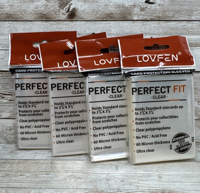 LOVFEN 400pc Penny Card Protection Sleeves *4 Packs of 100* Perfect Fit Clear
