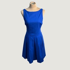 Polo Ralph Lauren Royal Blue Pleated Fit & Flare Cocktail Dress Wedding Guest 8