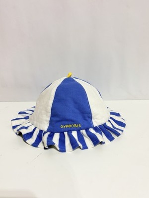 Vintage Rainbow Tag Gymboree Blue And White Girls Sun Hat Sm/md
