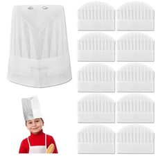 Pack Adjustable Chef Hats for Kids, Disposable Bakery Hats Bulk for 10