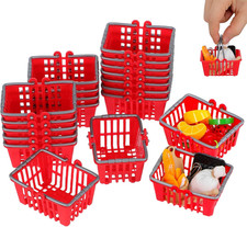 20pcs Mini Shopping Baskets, Plastic Grocery Baskets with Handles