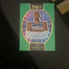 Panini Select Neon Icons Tyrese Maxey 76ers Green #14 Basketball Card