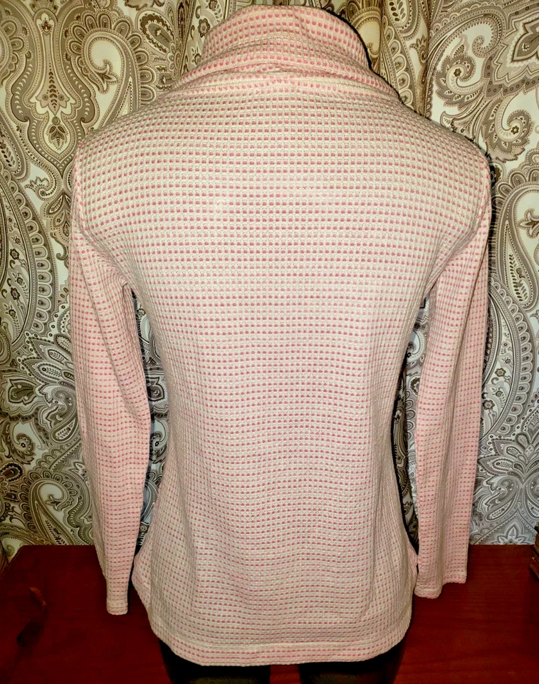 T By Talbots Top Womens Pink Waffle Knit Cowl Neck Pullover Long Sleeve size SP - Image 3 of 3