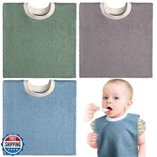 Foaincore 3 Pieces Full Coverage Toddler Bibs Pullover Baby Bibs Absorbent Co