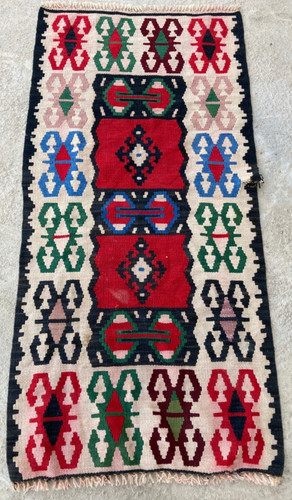 Vintage Traditional Handmade Beautiful Turkish Kilim Floor Rug Carpet 118x59 cm