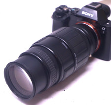 SONY E MOUNT ADATTATO Sigma 70-300MM Teleobiettivo Zoom OBIETTIVO + A7 NEX A6000