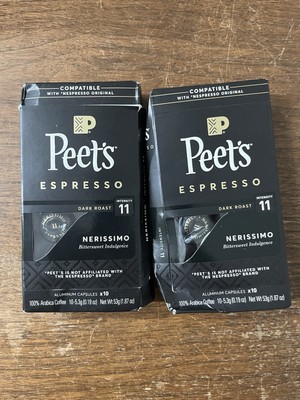2x Peets Espresso Nespresso Original 10 Capsule Intensity 11 Dark Roast EX 12/25