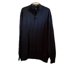 Jos A Bank Signature Men  s 2X Charcoal 1/4 Zip Pullover Pima Cotton Sweater