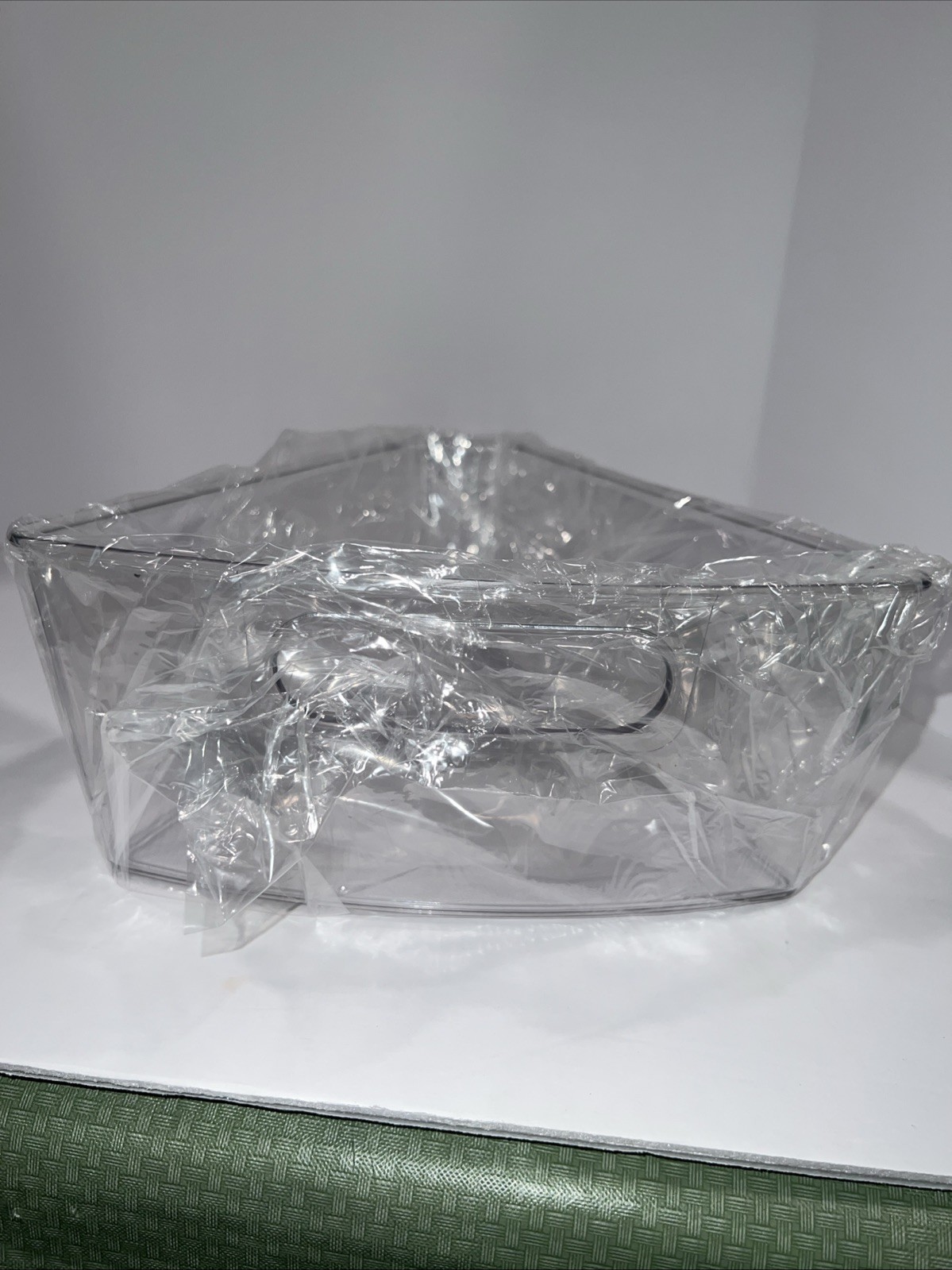 Oubonun Lazy Susan Organizers Set of 4, 10.2”X 9.4”X 4” Plastic Transparent Kitc