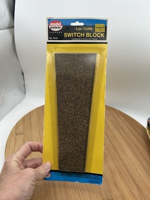 HO Model Power 2 PC. Cork Switch Block #4316 Standard Fits All HO Track New Pk 3