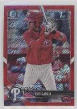 2018 Bowman Chrome Prospects Red Shimmer Refractor 2/5 Luis Garcia #BCP75 1o3