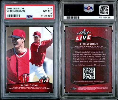 Shohei Ohtani RC #11 - 2018 Leaf Live - PSA 8 NM-MT