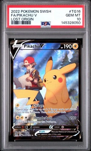 Pokemon Pikachu V Lost Origin Trainer Gallery Full Art #TG16 PSA 10 Gem Mint
