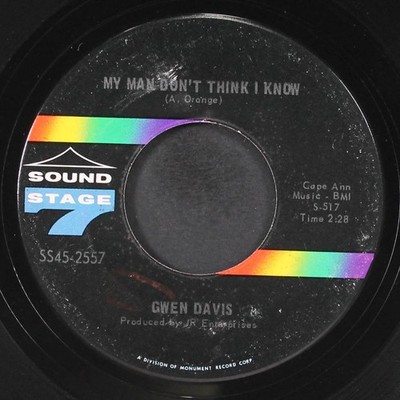 GWEN DAVIS Single 7'' 45 RPM my man don't think i know