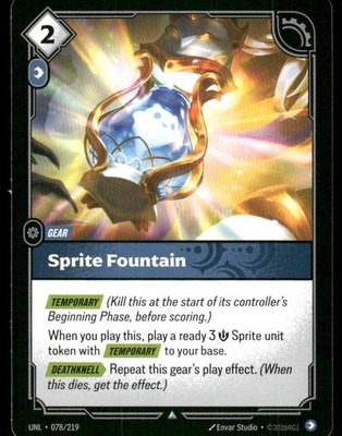 Sprite Fountain 078/219 Uncommon Unleashed Riftbound Near Mint